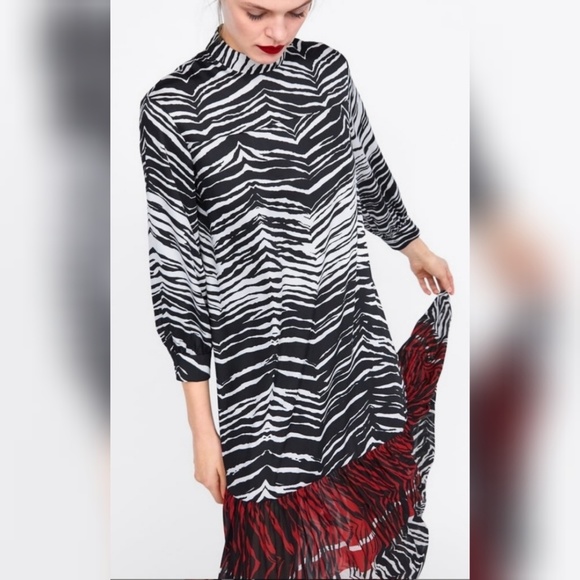 zebra dress zara
